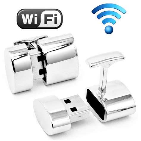 Polished Silver Wifi Hotspot And Usb Flash Drive Cufflinks Gadgetsin