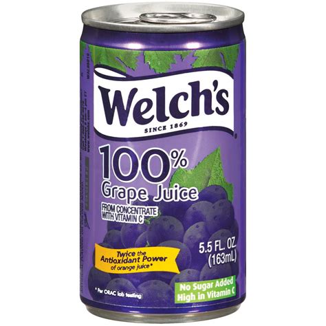 Welchs Single Serve Purple Grape Juice Can 4 Ct Pack Of 6