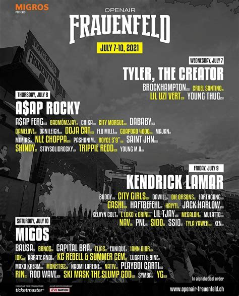 +49 (0)7531 99 148 00 telefonzeiten: The Openair Frauenfeld festival 2021 poster | Frauenfeld ...