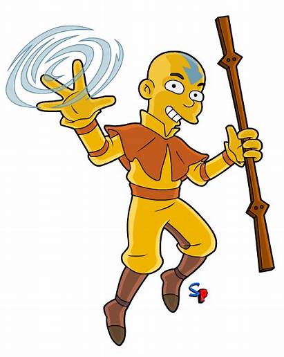 Avatar Aang Clipart Characters Cartoon Springfield Simpsonized
