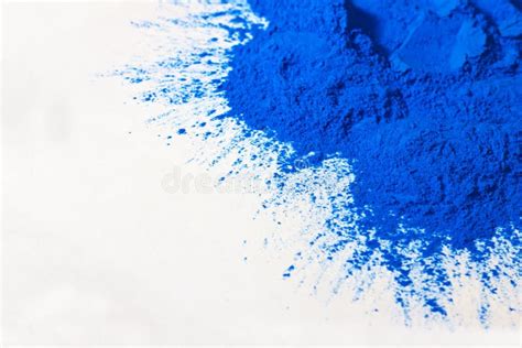Blue Powder On White Stock Image Image Of Powdered Blue