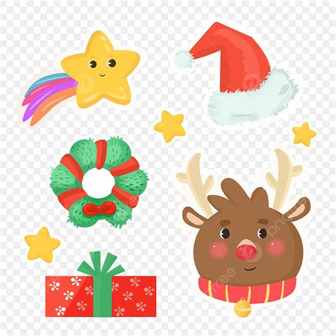 Merry Christmas Sticker Png Image Merry Christmas Theme Stickers Star Rainbow Christmas Hat