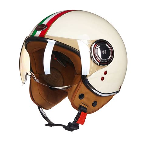 Buy Open Face Helmet With Visor 34 Motorcycle Helmet Adults Retro