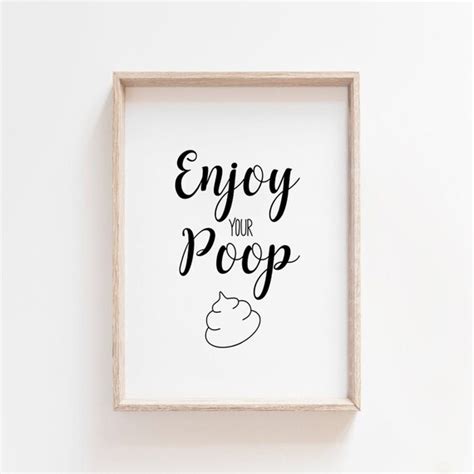 Bathroom Wall Art Bathroom Printable Enjoy Your Poop Etsy
