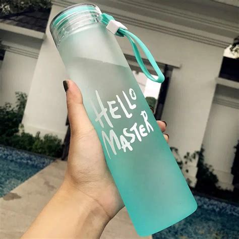 Wholesale Customized Sky Blue Color Borosilicate Frosted Glass Water Bottle Silicon Sleeve High