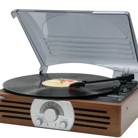 Jensen 3 Speed Retro Stereo Turntable With Amfm Stereo Radio