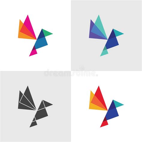 Template Bird Geometric Logos Stock Illustration Illustration Of