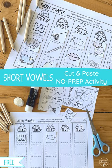 Short Vowels Cut And Paste Teach Me Mommy