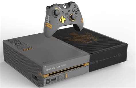Advanced Warfare Grey Black Gold Trimmed Xbox One Console