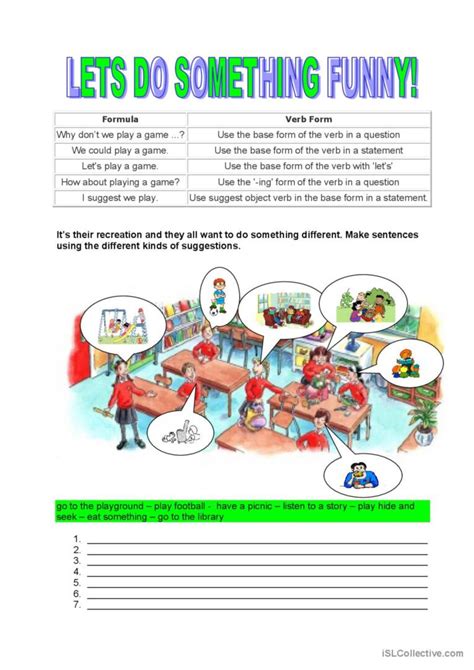 Making Suggestions Lets Do Someth English Esl Worksheets Pdf And Doc