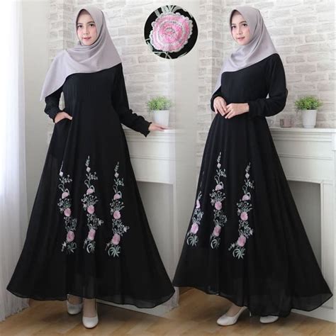 Gambar Baju Gamis Hitam Polos Juwitala