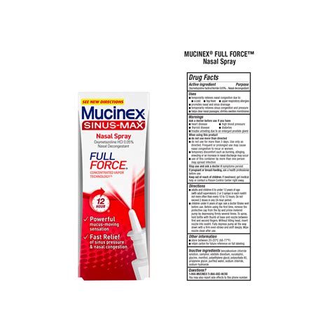 Mucinex Sinus Max Full Force Nasal Decongestant Spray 075 Oz And Mucinex Sinus Max Severe