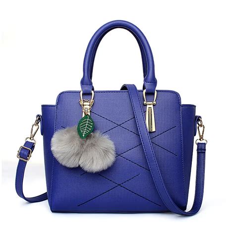 Fashion Royal Blue Pu Women Handbag Casual Office Lady Tote High