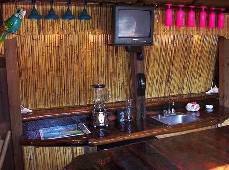 Split bamboo rolls are great for creating an exotic home. tiki_hut_07.jpg 900×668 pixels | Tiki bar, Tiki, Tiki hut
