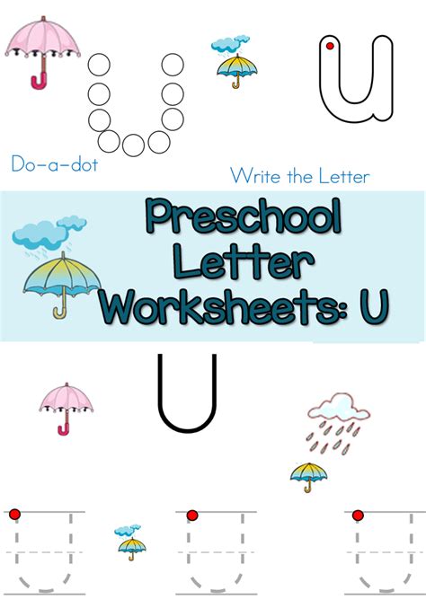 Letter U Worksheets For Kindergarten Preschool And Kindergarten