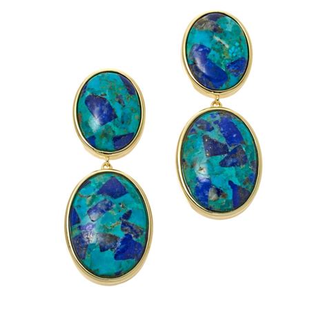 Connie Craig Carroll Jewelry Reagan Composite Lapis Turquoise Earrings