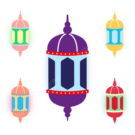 Gambar Tanglung Ramadhan Islamic Gambar Vektor Warna Biru Merah