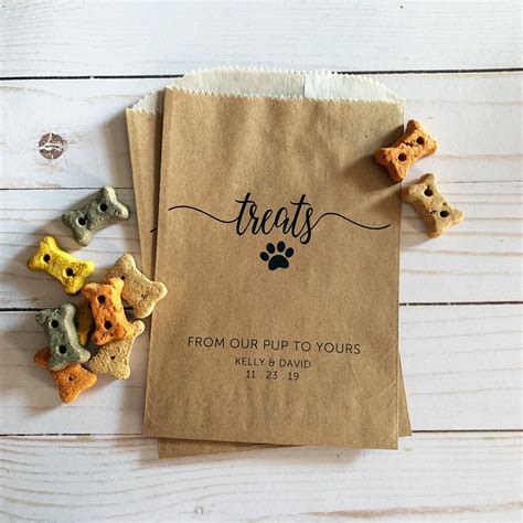 Wedding Dog Treat Bags Lined Dog Treat Favor Bags Doggie Etsy