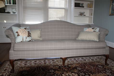 Chippendale Sofa In Putty Windowpane Slipcover Furniture Chaise