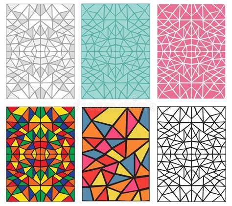 Set Of Seamless Pattern In Traditional Mosiac Style Stock Vector Illustration Of Background