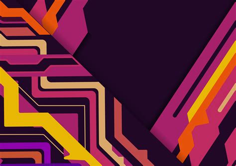 Multicolored Abstract Geometric On Purple Background With Copy Space