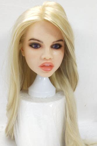 Silicone Sex Doll Head Implanted Blonde Hairs Love Toys For Men