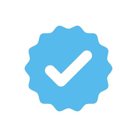 Blue Verified Tick Valid Seal Icon In Flat Style Design Isolated On