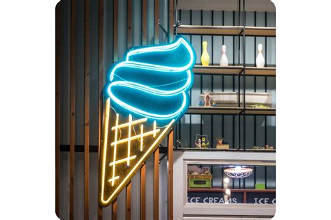 Ice Cream Cone Led Neon Signfood Signdrink Etsy