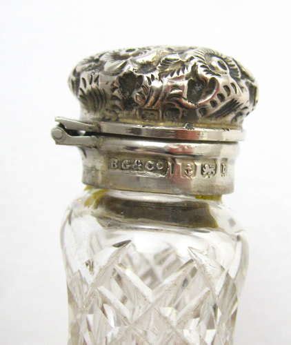 Large Antique Cut Crystal Perfume Bottle By Britton Gould And Co