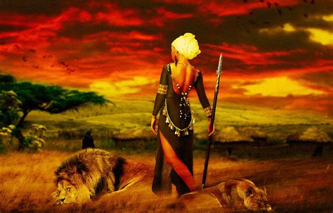 Afrika Art Savanna Bonito Woman Africa Fantasy Warrior Girl