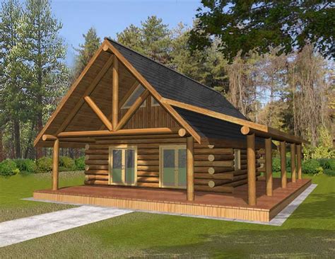 Tiny Log Cabin Home 1 Bdrm 1 Bath 689 Sq Ft Plan 132 1107