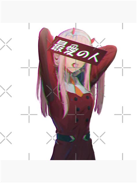 Darling In The Franxx Glitch Sad Japanese Anime Aesthetic Poster