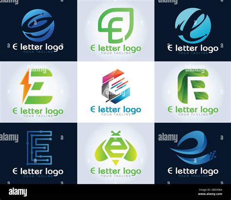 Set Of Modern Alphabet Logo Design Letter E Letter E Logo E Letter
