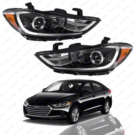 FOR Hyundai Elantra Headlight Replacement Driver Passenger Pc W Bulbs PicClick