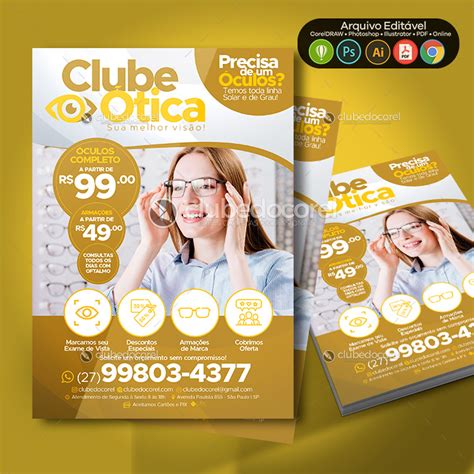 Ótica Panfleto Flyer 04 Clube Do Corel