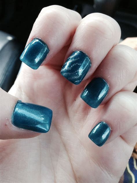 Blue and Silver nail design. | Silver nail designs, Blue and silver nails, Silver nails