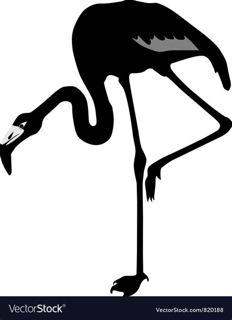 Silhouette A Flamingo Royalty Free Vector Image