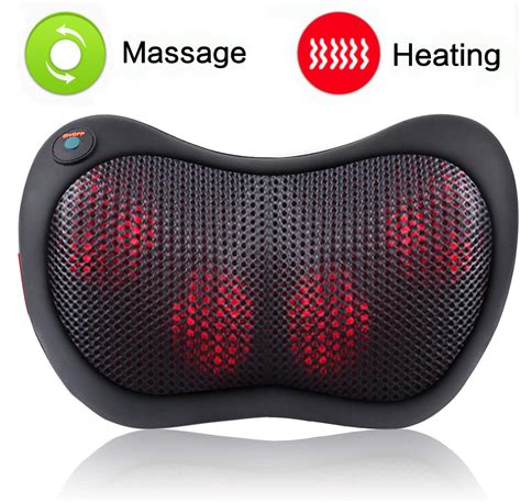 Shiatsu Shoulder Neck And Back Massager Pillow With Heat Deep Kneading Cushion Ebay