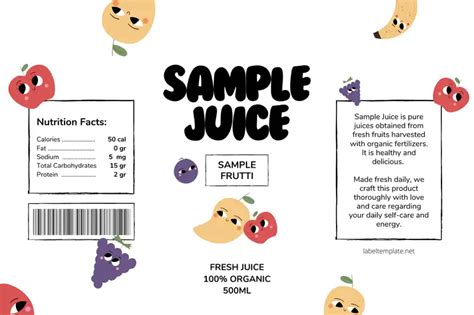 10 Free Modern Design Juice Label Template To Choose From Label Template