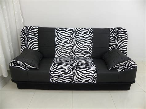 Universal stretch sofa bed cover nordic design animal printed cover. sofa bed LARA zebra print fabric + real cow hide leather £ ...