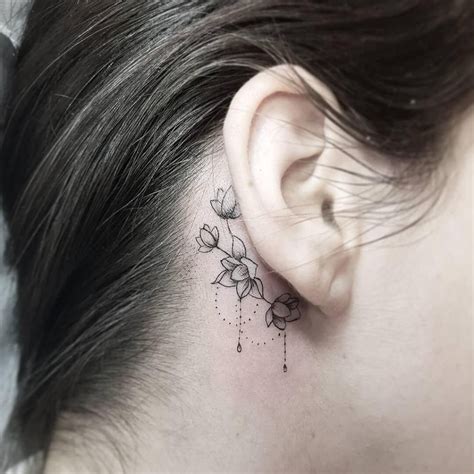 7 Most Beautiful Ear Tattoos Behind Ear Tattoos Ear Tattoo Back Ear