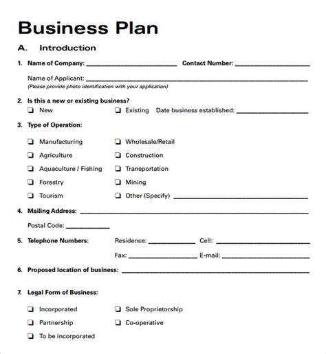 Business Plan Template Free Download Printable Schedule Template