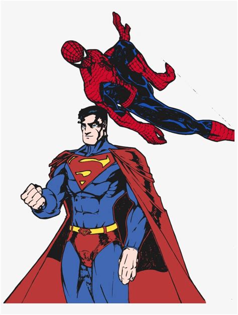 Superman And Spider Spiderman And Superman Png Free Transparent Png Download Pngkey