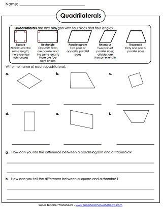 Putting quadrilaterals in the forefront. Properties Of Quadrilaterals Worksheet - worksheet