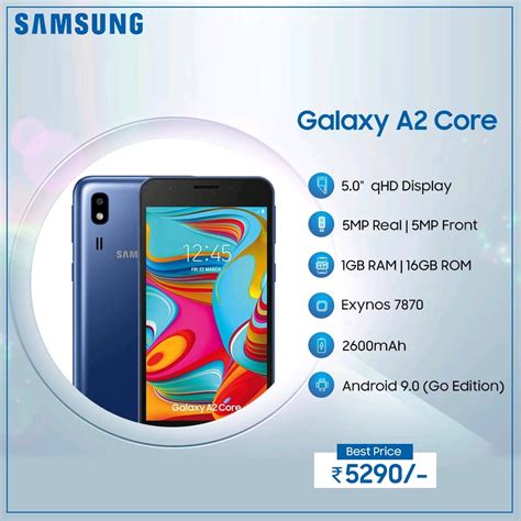 Samsung Lança O Telefone Galaxy A2 Core Android Go Androidgeek