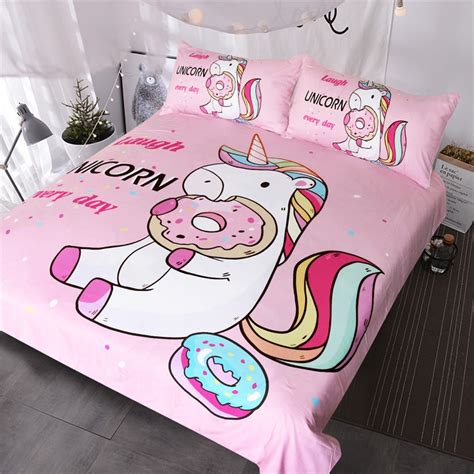Our kids' bedding collection offers plenty of comfort, style, and variety: Unicorn Eating Donuts Bedding Set | Unilovers