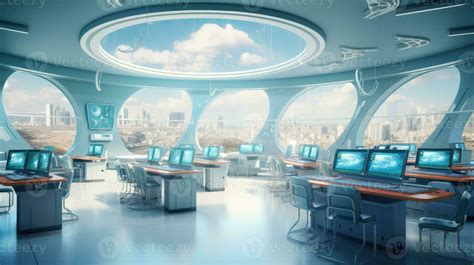 Futuristic Classroom In School Of The Future Classroom For Classes Or