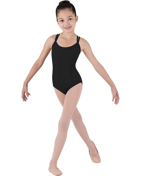 bloch cl1637 double strap cross back camisole leotard girls