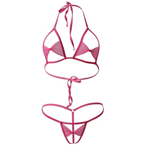 Exotic Crotchless Bowknot Micro Bikini Women S Sunbath G String Swimsuit Mini Bikinis Set