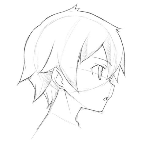 Would you like to draw an anime boy's side profile view face? Anime head reference | Anime sketch, Drawings, Character ...
